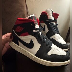 Jordan Red and Black Sneakers